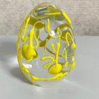 Artisan Paint Drizzle Glass Paperweight Yellow 3"