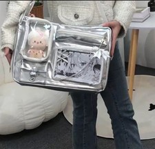 Anime Clear Shoulder Bag Silver Ita Crossbody Display Purse Kawaii Style