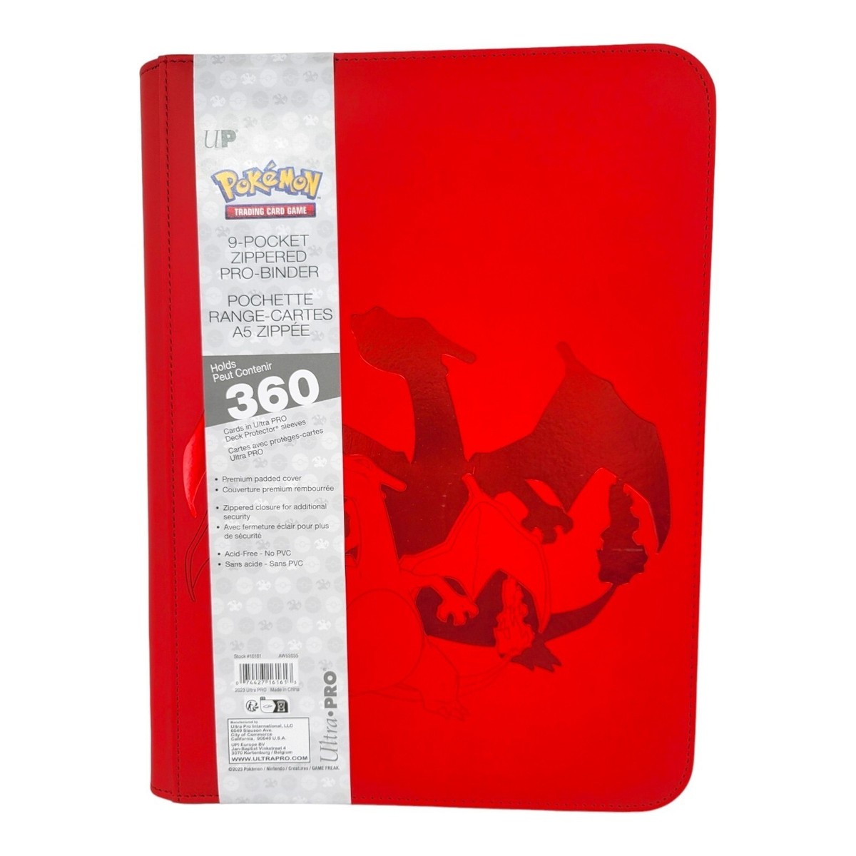 Ultra Pro Pokemon TCG Charizard 9 Pocket Leather Binder Red 360