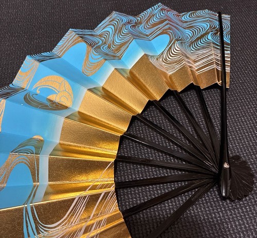 Extremely High-Class Fan, Brilliant Design, Approx. 29Cm, Decorated Dancepattern - Picture 2 of 9