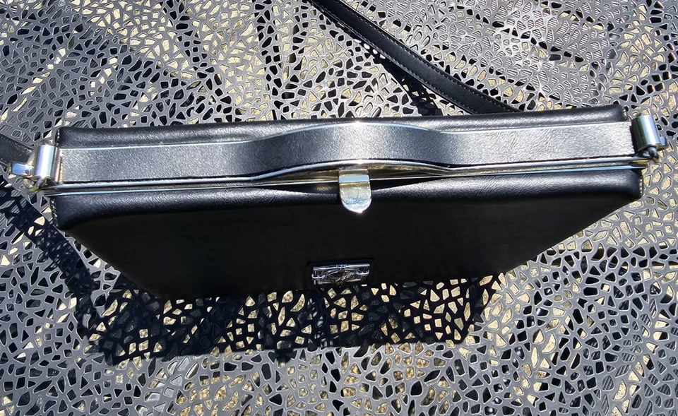 Catherine Malandrino Crossbody/Clutch Retro 60's Style Black Purse - Image 3 of 4