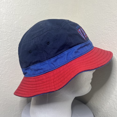 Sombrero de cubo VANS OFF THE WALL rojo azul marino bloque de colores logotipo bordado unisex sistema operativo - Imagen 3 de 7