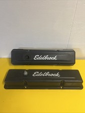 Sbc Black Painted Edelbrock Valve Covers Used Great Condition