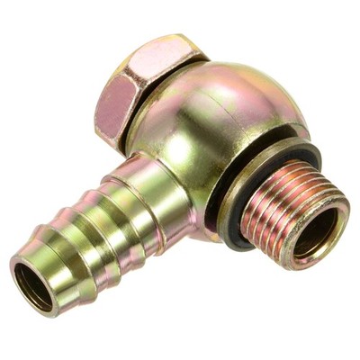 Hose Barb Fitting Elbow Barbed M16x1.5 Male Adapter Connector(Gold, 15-mm)