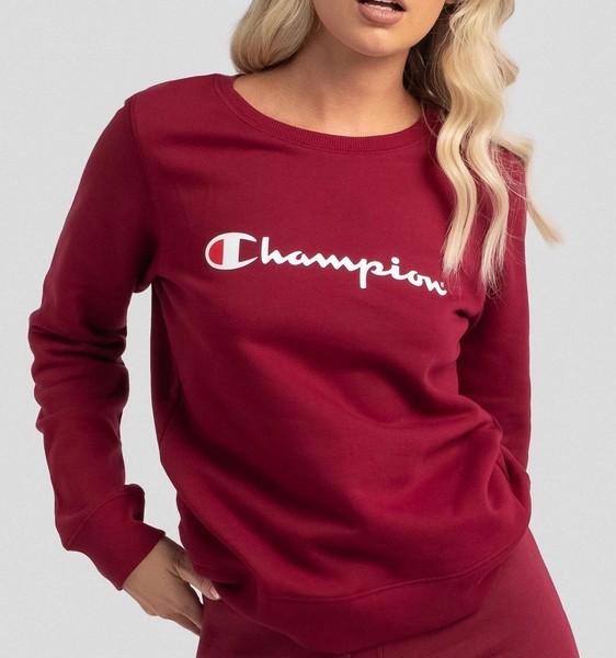 Champion Womens Crewneck Sweatshirt Burgundy Script Logo Size XS Jumper