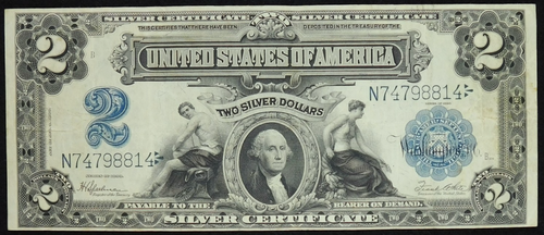 1899 $2 Large Size Silver Certificate Fr-258 VF Very Fine Circulated Note C2615