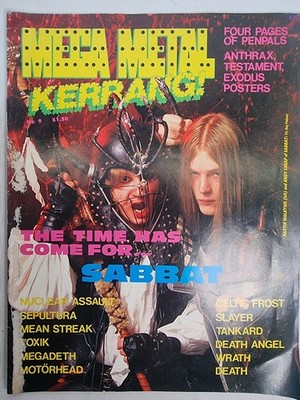 Mega Metal Kerrang! Mag No 9 1988 Celtic Frost Sabbat Slayer Megadeth Sepultura