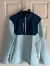Under Armour Golf Para Hombre Mediano UA Storm Evolution Daytona 1/2 Cremallera Azul Nuevo $100