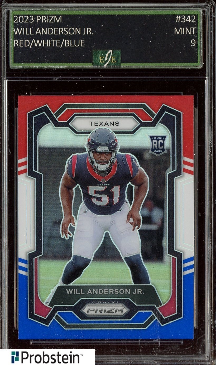 2023 Prizm #342 Will Anderson Jr Red White Blue Texans RC Rookie EJE 9 Gem Mint