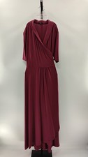 Quince Women Tencel Jersey Midi Wrap Dress Wine Basic Sleeved M