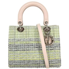 Christian Dior Green Tweed Lady Dior Handbag 02-MA-0134 145604