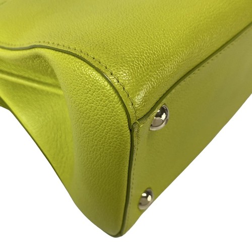 Auth DELVAUX Brillon PM East West - Light Green Leather Handbag - Picture 8 of 20