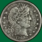 1908 Barber Quarter Choice Extremely Fine XF+ Coin #40416