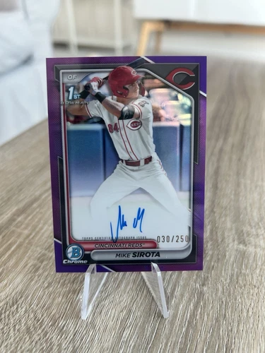 2024 Bowman Chrome Draft MIKE SIROTA Purple Refractor 1st RC AUTO /250 Dodgers