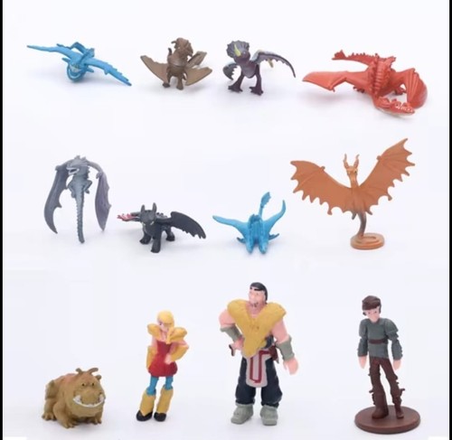 12 Teiliges Figuren Drachenzähmen Leicht Gemacht Ohne Zahn - Bild 1 von 1