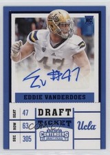 2017 Panini Contenders Draft Picks Ticket Blue Foil Eddie Vanderdoes Auto 1h6n