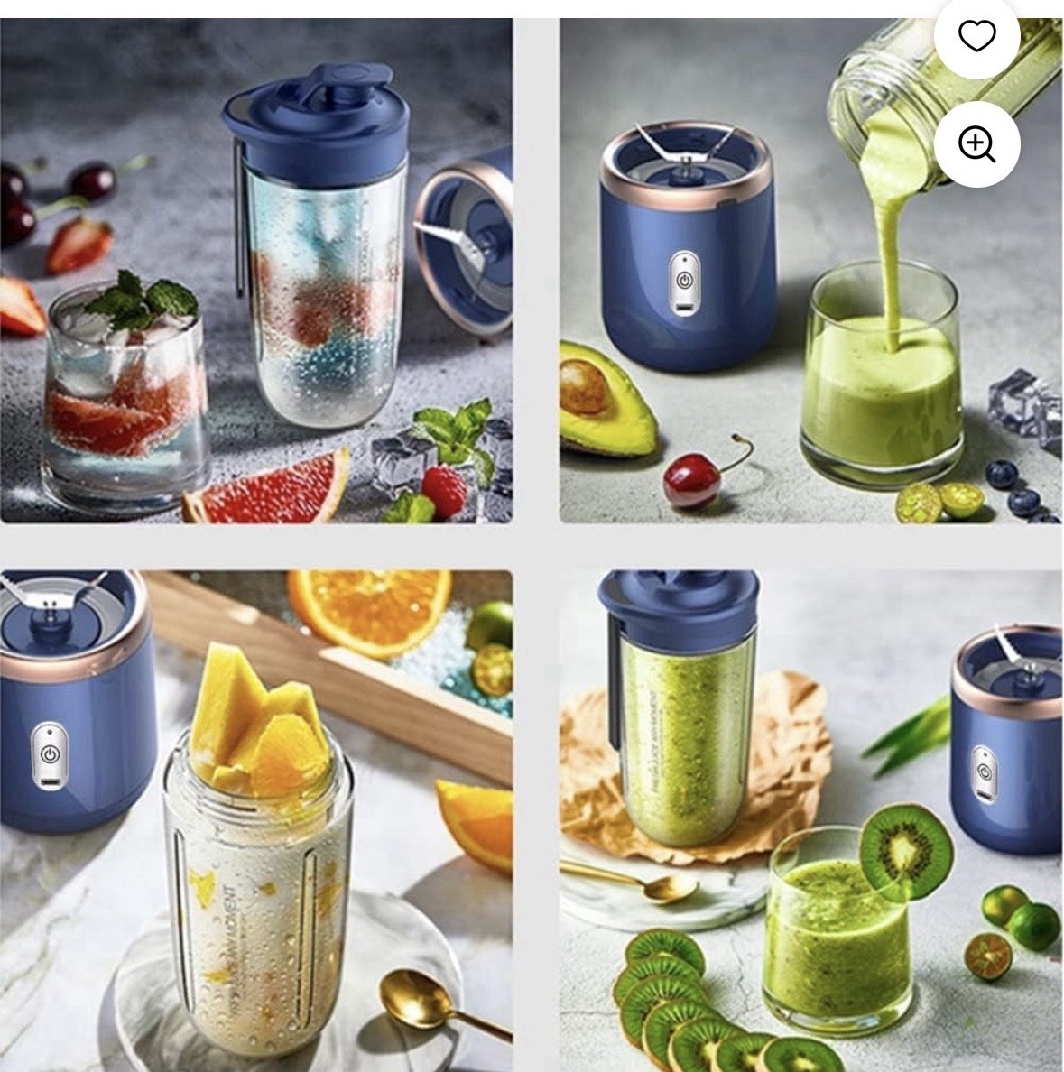 Portable Blender single Cup USB Rechargeable Smoothies Mixer Fruit Machine 