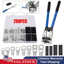 280PCS Silver Lugs Ring Terminals Bare Battery Welding Crimp Wire Connectors KIT