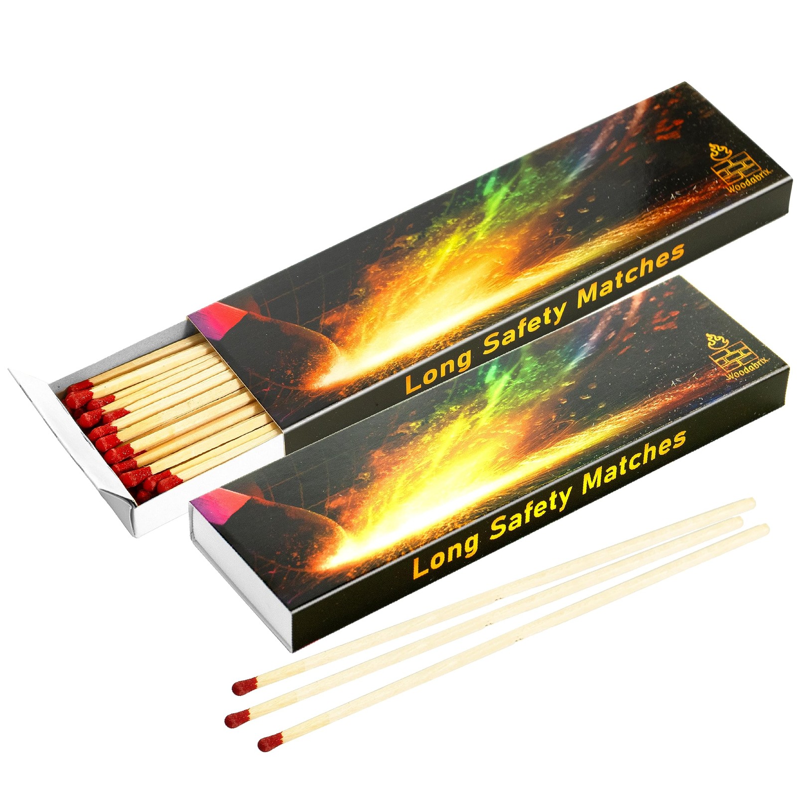 Woodabrix Extra Long Safety Matches x 2 Boxes. Perfect for Kitchen 2 boxes