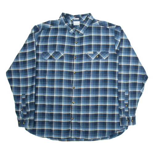 COLUMBIA Mens Shirt Black Check Long Sleeve 2XL
