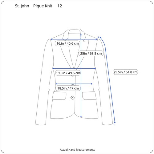 St John Jacke Blazer Damen 12 Piqué Strick Marine Stretch Goldknöpfe Neu mit Etikett $ 1395 - Bild 10 von 13