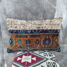 15"x23" Handwoven Turkish Patchwork Vintage Rug Pillow Cover 37.5 x 57.5 cm