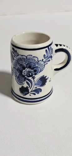 Vintage Delfts Blauw Holland Hand Painted 2" Stein Miniature Mug 723