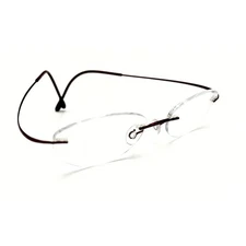 Silhouette 6574 40 6084 Titanium Red Pink Rimless Eyeglasses Frames 51-17 140