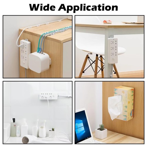 8PCS Fissatore Presa Scrivania Autoadesivo Montaggio a Parete, Adesivo Senza Punzoni Calza... - Foto 3 di 7