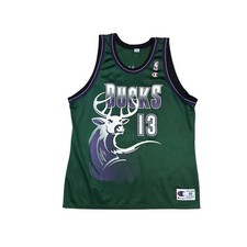 Vintage Champion NBA Jersey Milwaukee Bucks Glenn Robinson 48 13 Signed