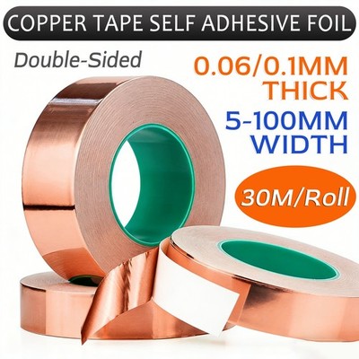 Copper Tape Self Adhesive Foil EMI Shielding Slug Conductive Repellent 5-100mm