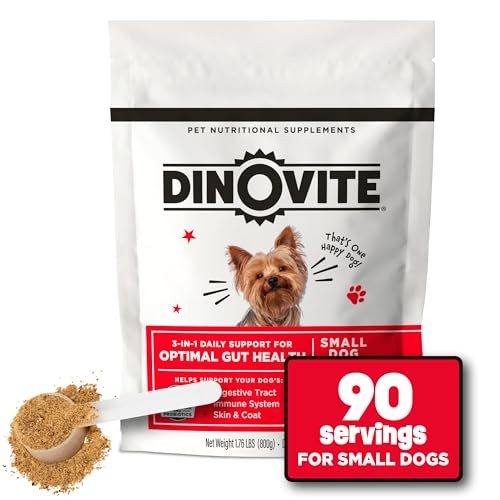 Dinovite Dog Probiotics for Yeast, Itchy Skin & Ears - Skin, Coat, Digestive &