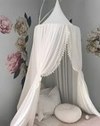 Kids Bed Canopy with Pom Pom Hanging Mosquito Net for Baby Crib Nook Castle G...