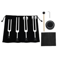 Tuning Forks for Healing Set, 128Hz, 136.1Hz, 256Hz, 384Hz with Activator, We...