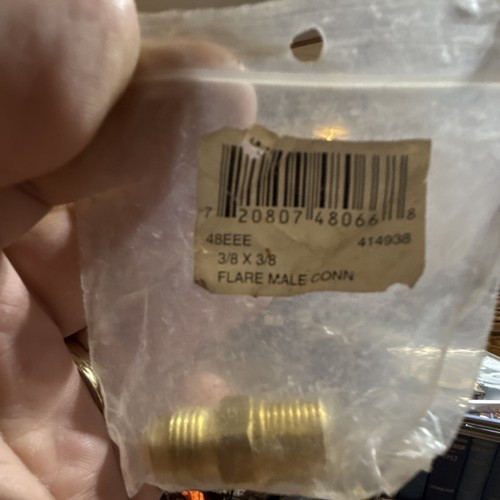 48EEE 3/8 x 3/8 Flare Male Conn Brass Fitting New Old Stock