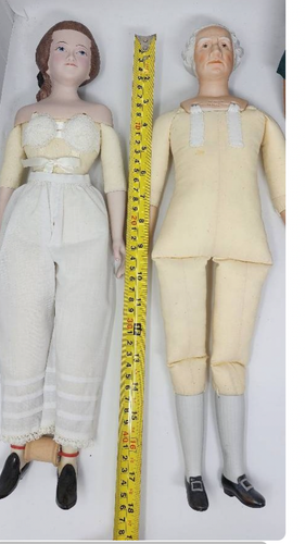 VTG 70s Yieldhouse Dolls George Washington and Abigail Adams Porcelain Cloth - Picture 2 of 16