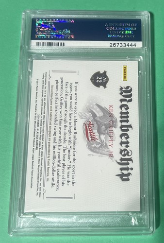 2014 Classics KEN GRIFFEY JR. Membership Materials 500 AUTO GU RELIC /10 PSA 10 - Picture 2 of 2