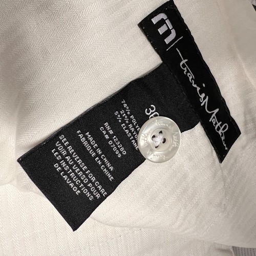 Travis Mathew Pants Mens 36x33 White Pinstripe Chino Golf Stretch New - Picture 7 of 10