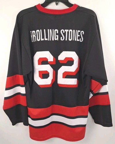 Rolling Stones Hockey Jersey Signature Tongue 62 Sewn 2017 Tour Mens S Stitched - Picture 2 of 10