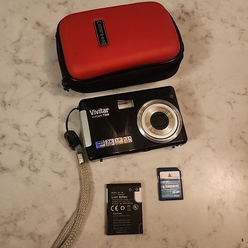 Vivitar Vivicam T328 Digital Camera Red Zoom Lens - Tested/Works