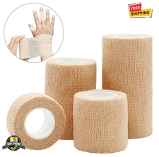 10 Rolls Self Adhesive Medical Bandage Elastic Sports Wrap First Aid Tape