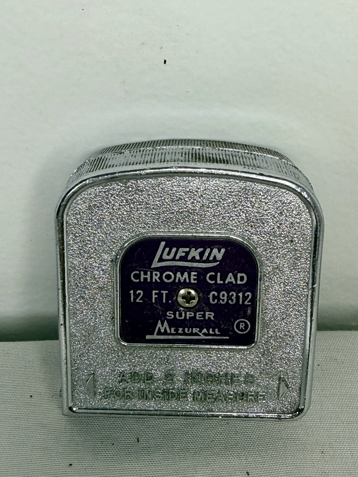 Vintage Lufkin Chrome Clad 12ft Tape Measure C9312 Super Mezurall