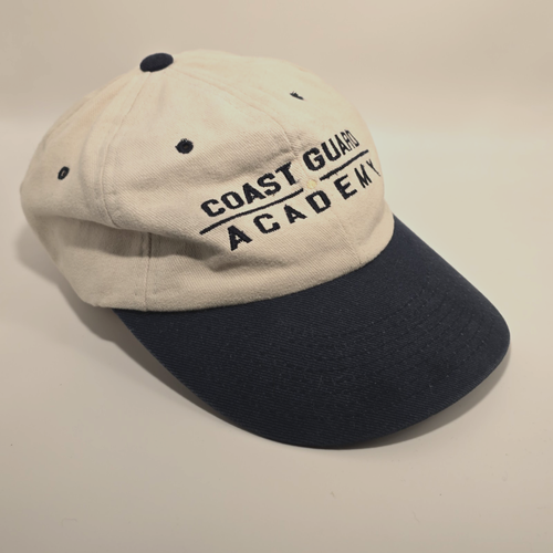 🧢 Vintage Champion Coast Guard Academy Hat – Beige & Navy Adjustable Cap - 第 1/9 張圖片