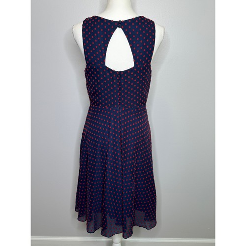 Eva Franco Maryanne Dress in Navy Red Dot Size 6 Halter Ruffle Skirt Back Cutout - 第 8/12 張圖片