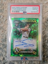 2024 Topps Chrome Sapphire #CSATS Tyler Soderstrom Green Auto Rookie #/99 PSA 10