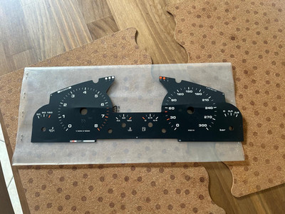 Porsche Cayenne 955 / 957 Turbo S Gauge Cluster Face Dial 300 km/h   Black OEM 