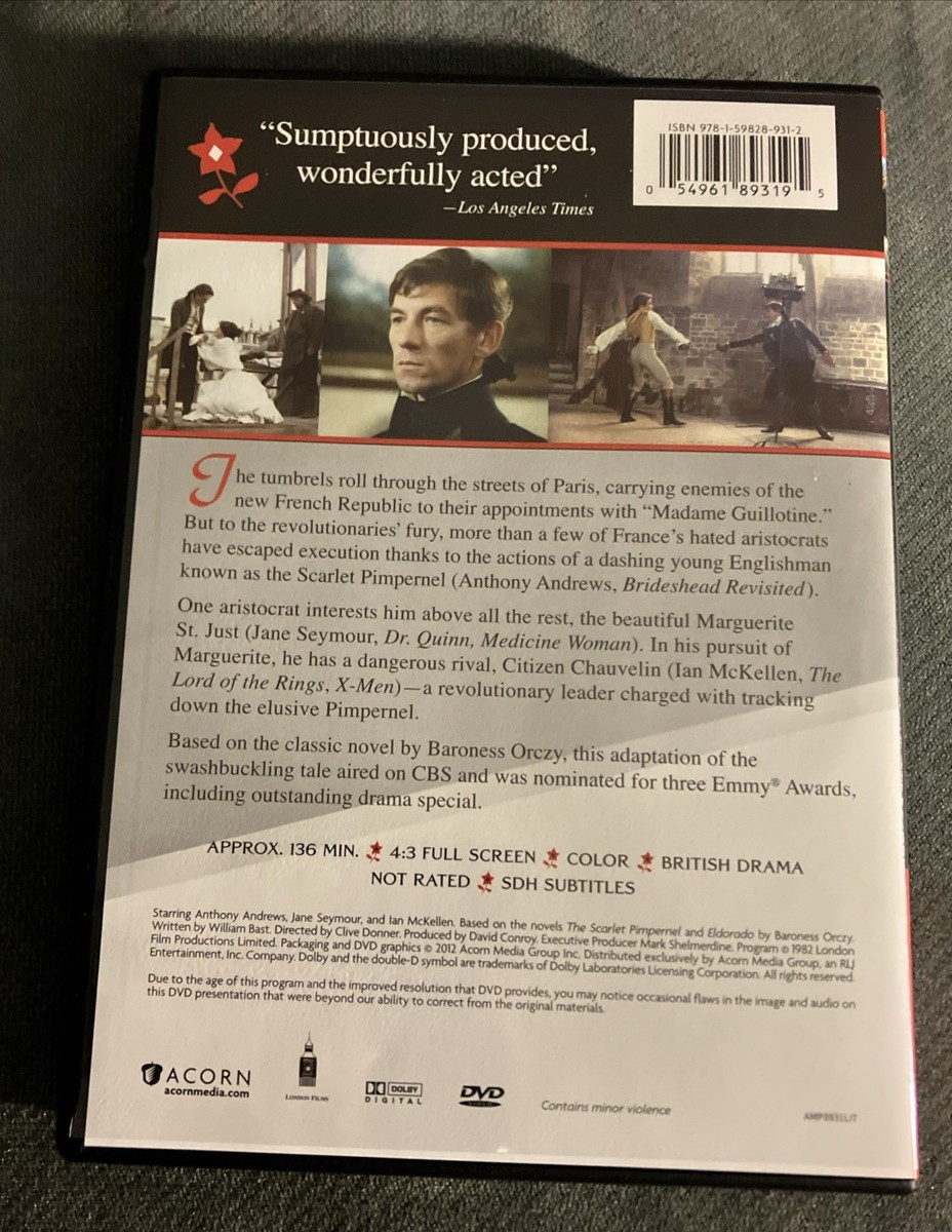 The Scarlet Pimpernel (DVD, 2013) Jane Seymour, Anthony Andrews