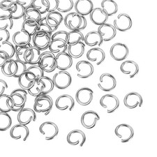 110pcs Silver Open Jump Rings, 3.6mmx6mm 316 Stainless Steel Split O Rings