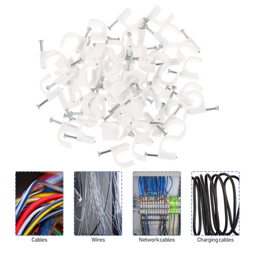 500 Pcs Kabelbinder Wanddraht-Kabelklemme Breitbandleitungsclips - Afbeelding 9 van 12