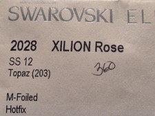 360 pcs. Swarovski TOPAZ Flatback Hotfix 12ss 3.2mm 2038